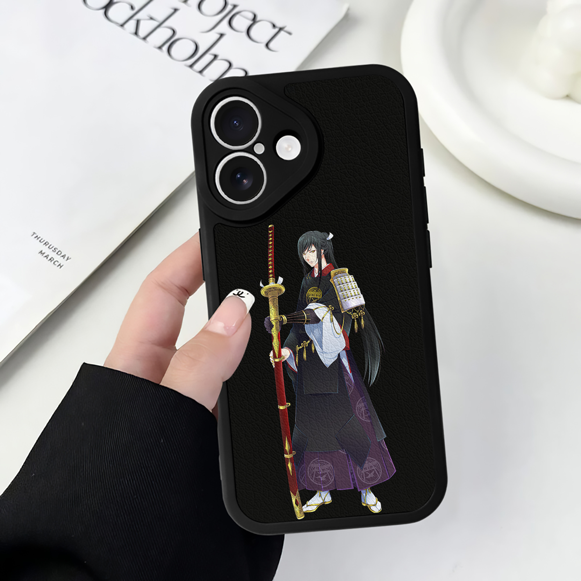 （画像用） 刀剣乱舞 Touken Ranbu 【iPhone 16シリーズ対応】シリコンスマホケース（レザー調） 材質：シリコン